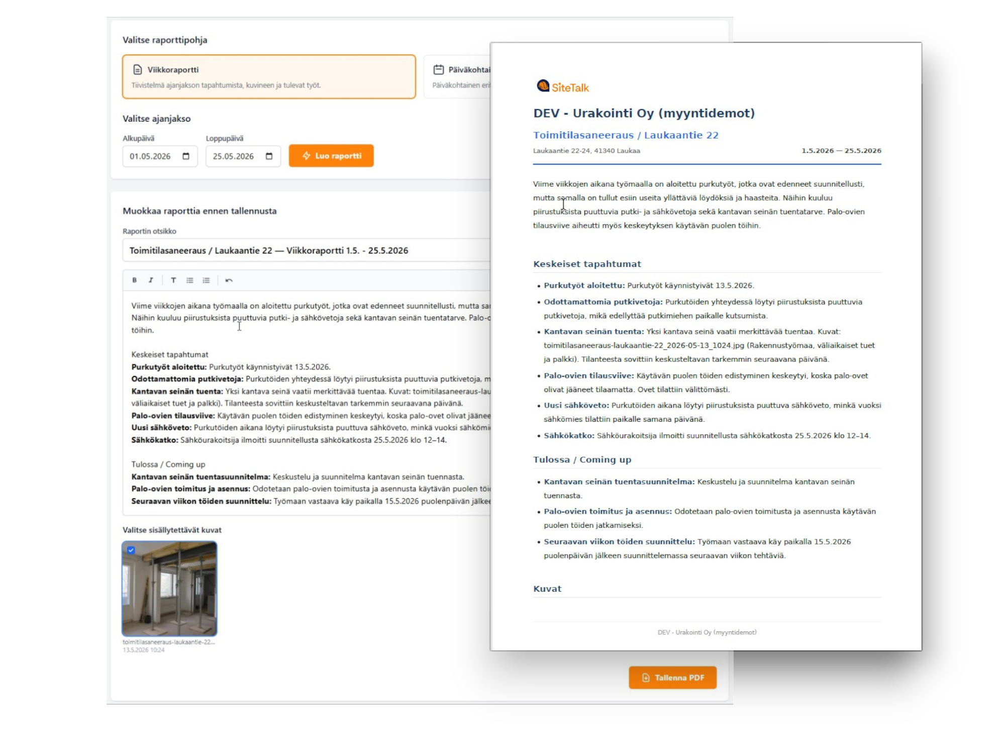 SiteTalk aliurakoitsijayhteistyö
